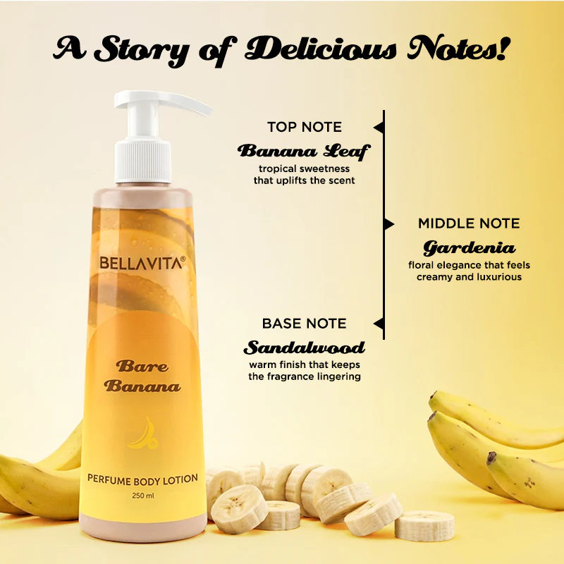 Bare Banana Gourmand Range Perfume Body Lotion - Image 5