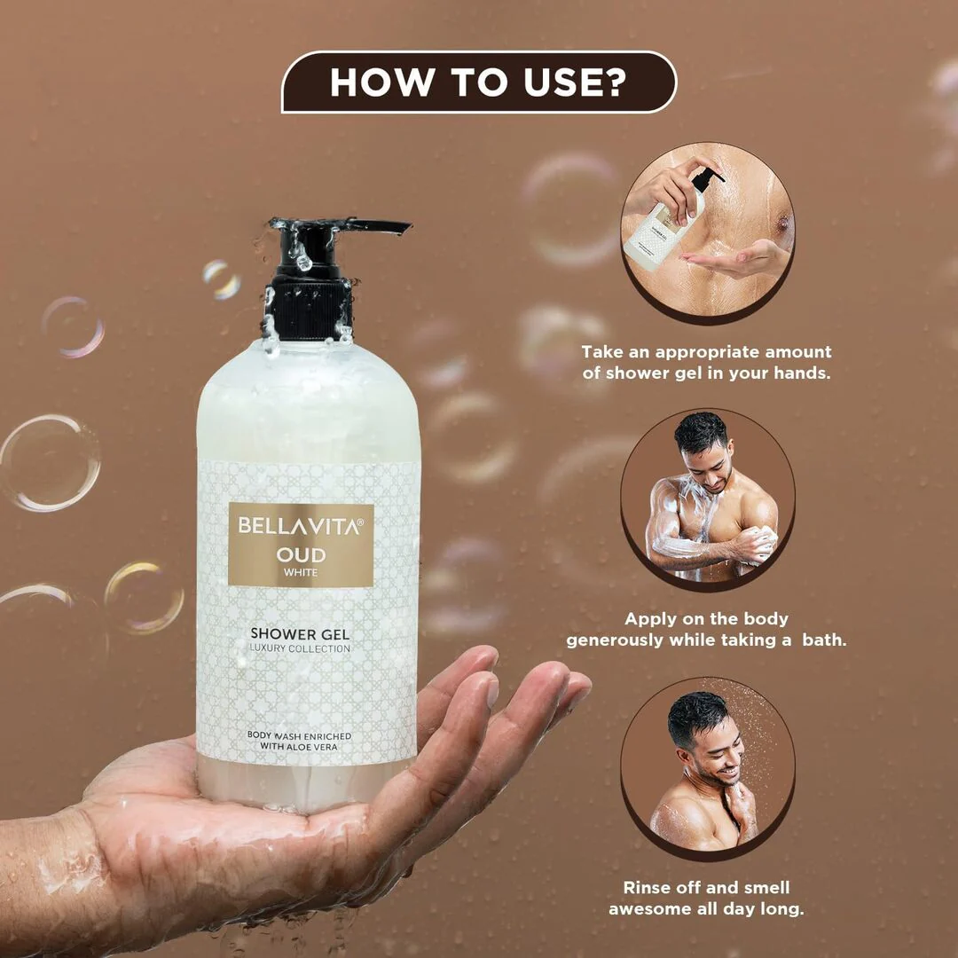 Bella Vita CEO Man and White Oud Shower Gel, 500ml Each - Image 3