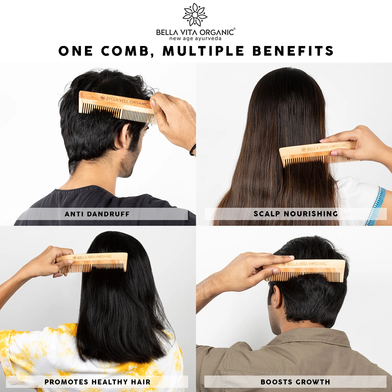 NEEM Wooden Dual Tooth Comb - Image 5