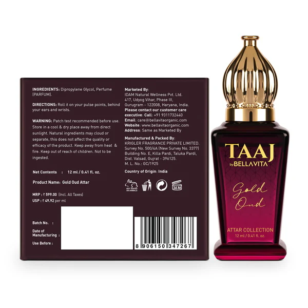 TAAJ Gold OUD Attar - 12ml - Image 8