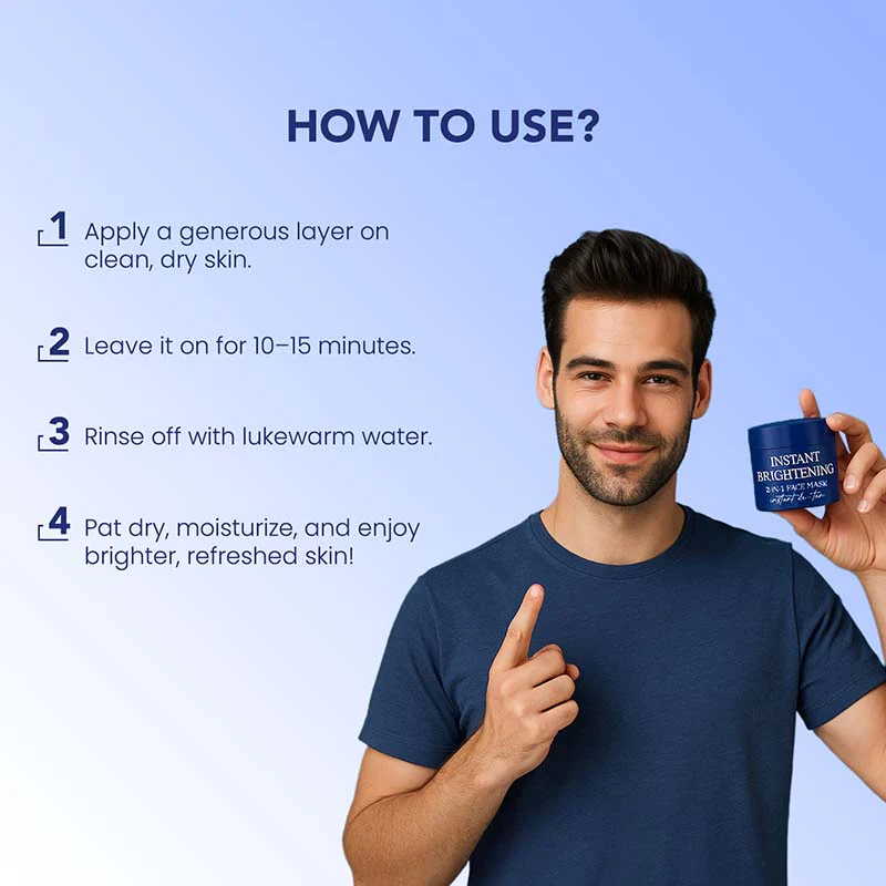 Instant Brightening 2-in-1 Face Mask - Men | 45g - Image 7