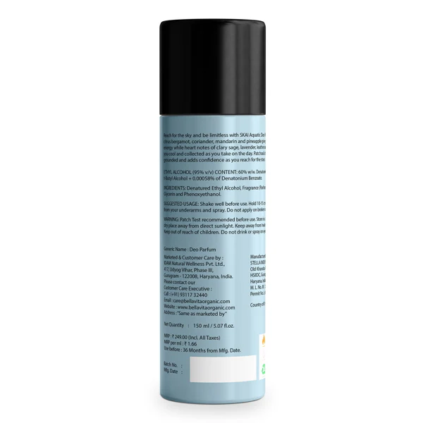 SKAI Aquatic Unisex Deodorant - 150ml - Image 6