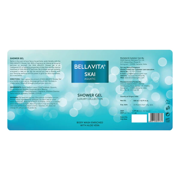 SKAI Aquatic Shower Gel - 500ml - Image 7