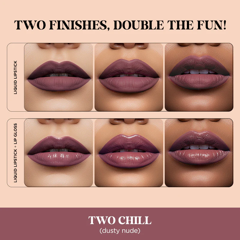 Two Good! 2 in 1 Liquid Lipstick & Lip Gloss Duo - Image 44